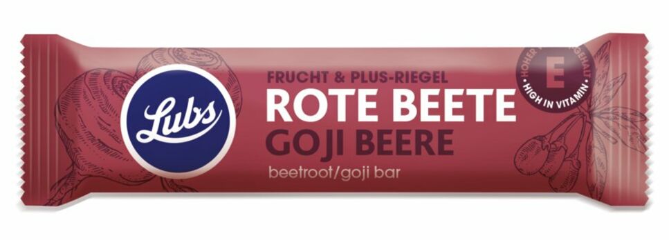 Lubs Fruchtriegel Frucht & Plus Rote Beete Goji Beere glutenfrei 40g