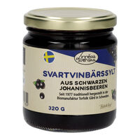 Linneás svenska Svart Vinbärssylt schwarze Johannisbeer Fruchtaufstrich 320g